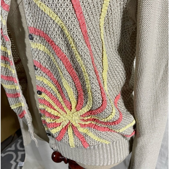Anthropologie Mystree Hem And Thread Sunburst cardigan Size Large - Picture 5 of 8